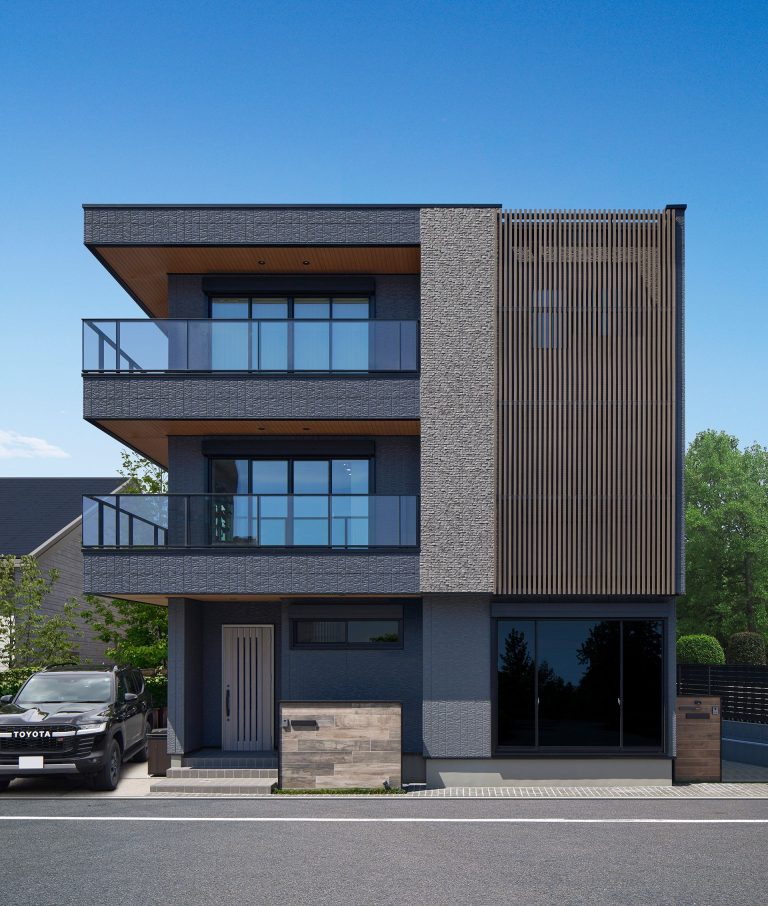 空間作りにセンスが詰まった重厚モダンな事務所併用住宅