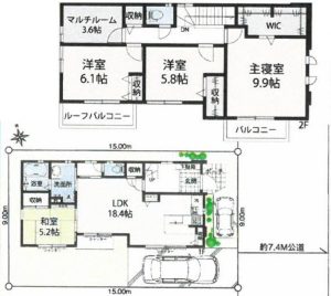 千葉県船橋市坪井東５丁目 中古戸建 図面