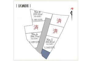 山梨県韮崎市中央町 建築条件付土地 区画図
